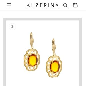 Alzerina Magnolia Amber Earrings Nwt